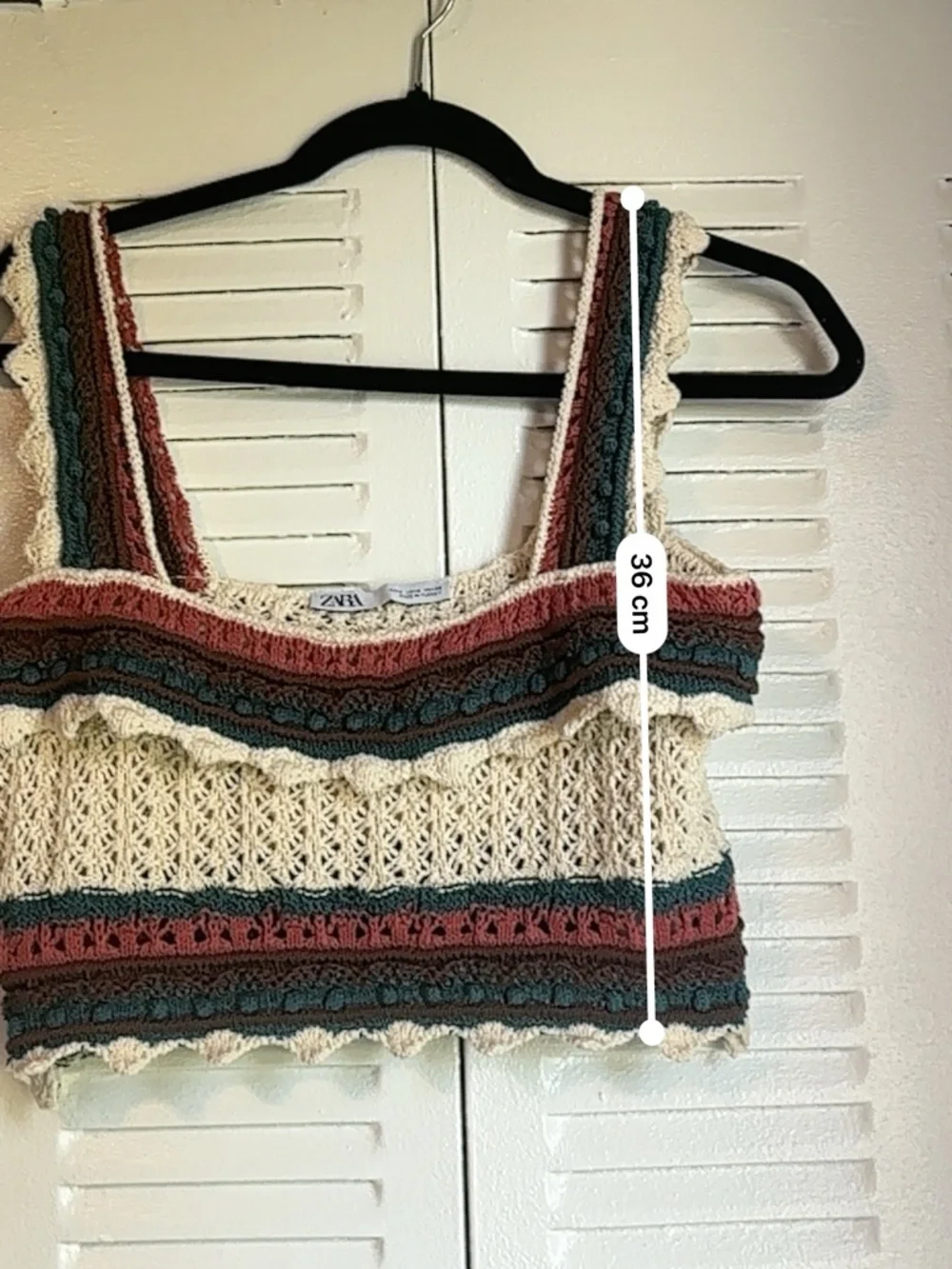 ZARA Boho Crochet Crop Top – Summer Luxe Knit in Earth Tones (Size S) - Picture 10 of 10